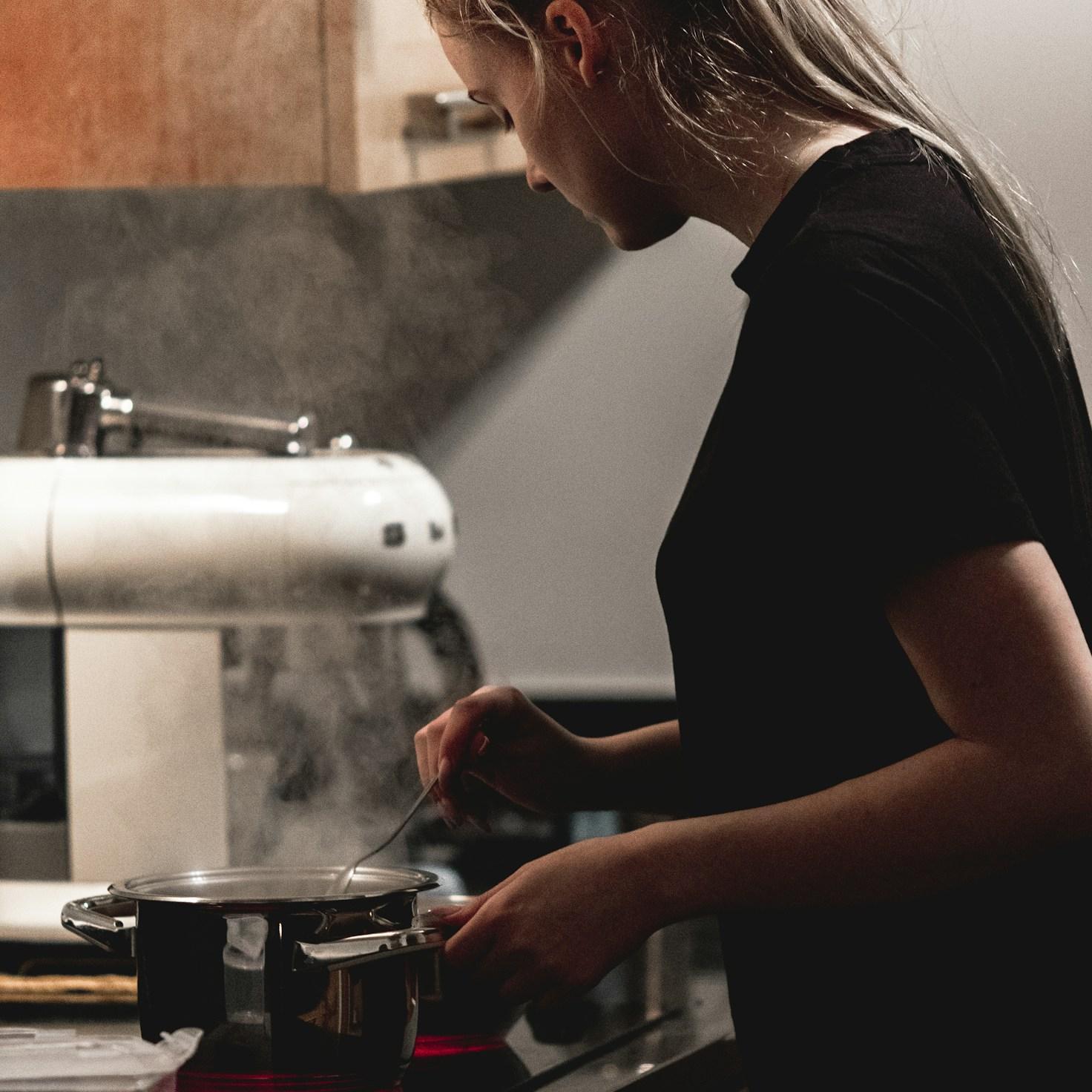 Freshly baked homemade cake in a kitchen setting